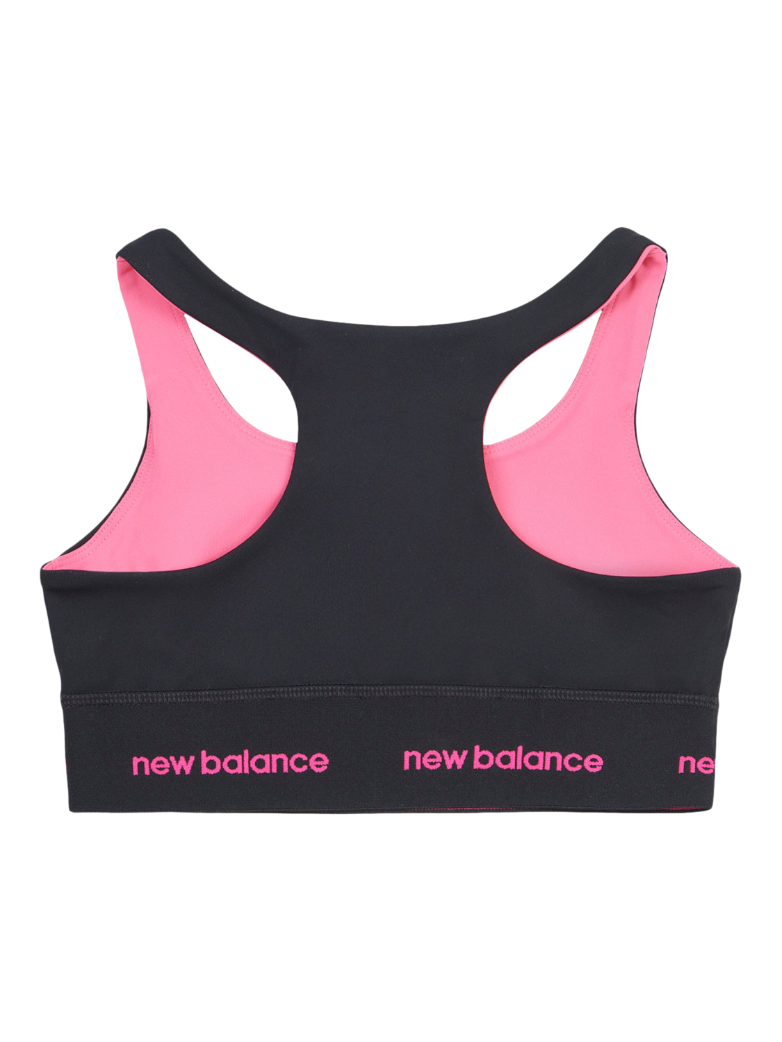 Product image 7 of 8, which shows New Balance Kids' Racerback Sports Bra, Caviar, 7-8 years