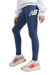 New Balance Kids' Stacked Logo Leggings, Vintage Indigo