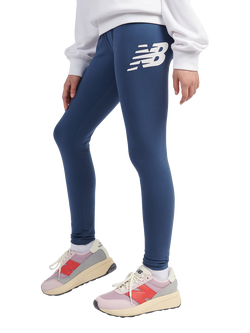 New Balance Kids' Stacked Logo Leggings, Vintage Indigo - view 2, Vintage Indigo