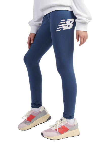 New Balance Kids' Stacked Logo Leggings, Vintage Indigo - view 2, Vintage Indigo