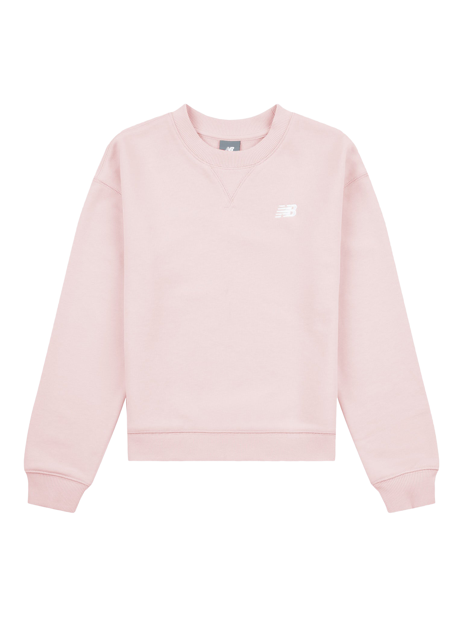 Product image 6 of 7, which shows New Balance Kids' French Terry Small Logo Crew Sweatshirt, Pink Haze, 7-8 years