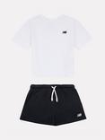 New Balance Kids' Cotton Small Logo T-Shirt and Shorts Set, Bright White
