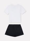 New Balance Kids' Cotton Small Logo T-Shirt and Shorts Set, Bright White