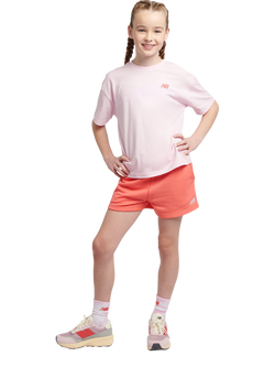 New Balance Kids' Small Logo T-Shirt and Shorts Set, Light Raspberry, Light Raspberry