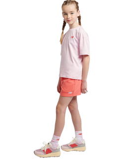 New Balance Kids' Small Logo T-Shirt and Shorts Set, Light Raspberry - view 2, Light Raspberry