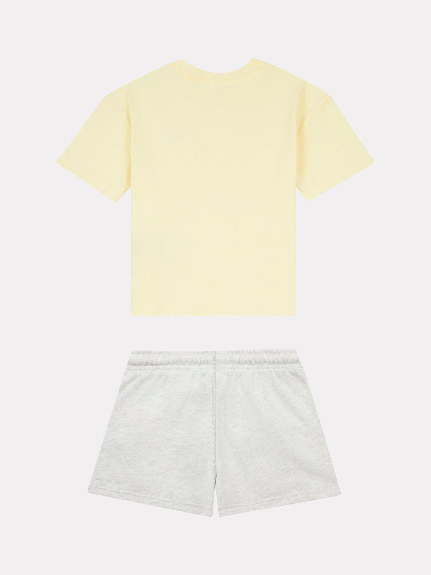 Product image 2 of 5, which shows New Balance Kids' Cotton T-Shirt and Shorts Set, Parchment, 7-8 years