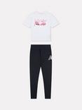 New Balance Kids' Floral Shoe Graphic Tee and Leggings, Bright White