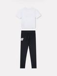 New Balance Kids' Floral Shoe Graphic Tee and Leggings, Bright White