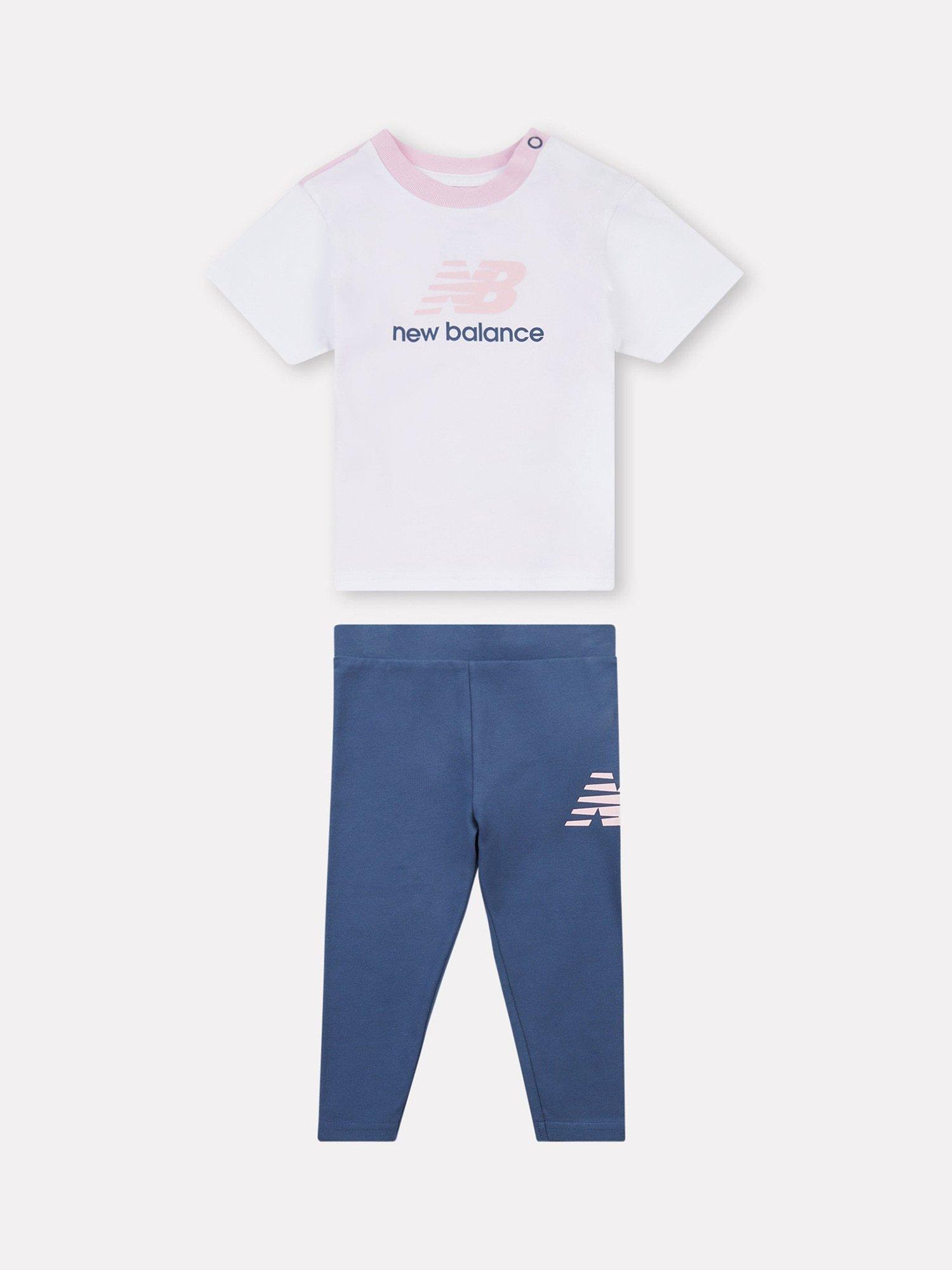 Product image 1 of 5, which shows New Balance Kids' Jersey T-Shirt and Leggings Set, Vintage Indigo, 12 months
