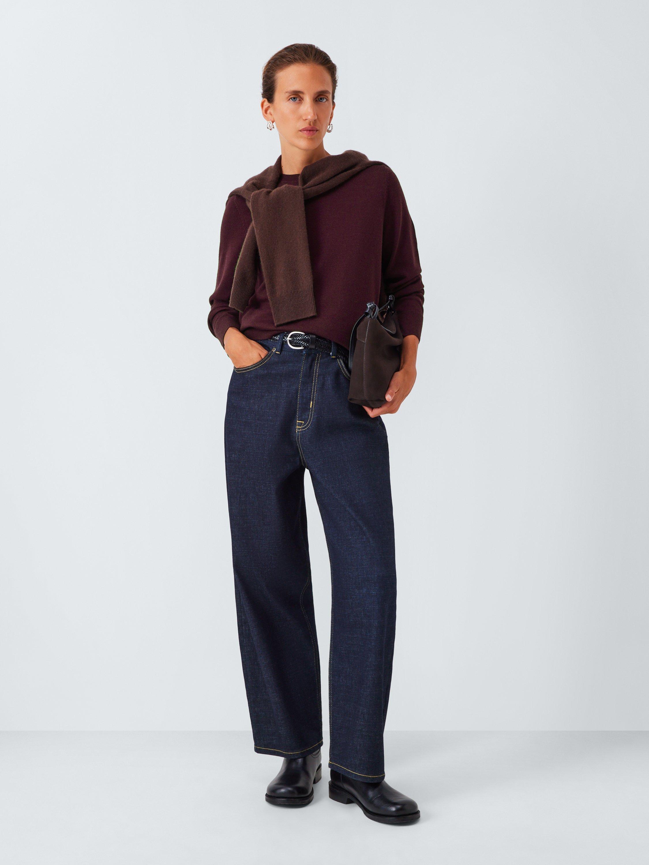 Product image 4 of 6, which shows John Lewis Merino Wool Crew Neck Jumper, Berry, 8