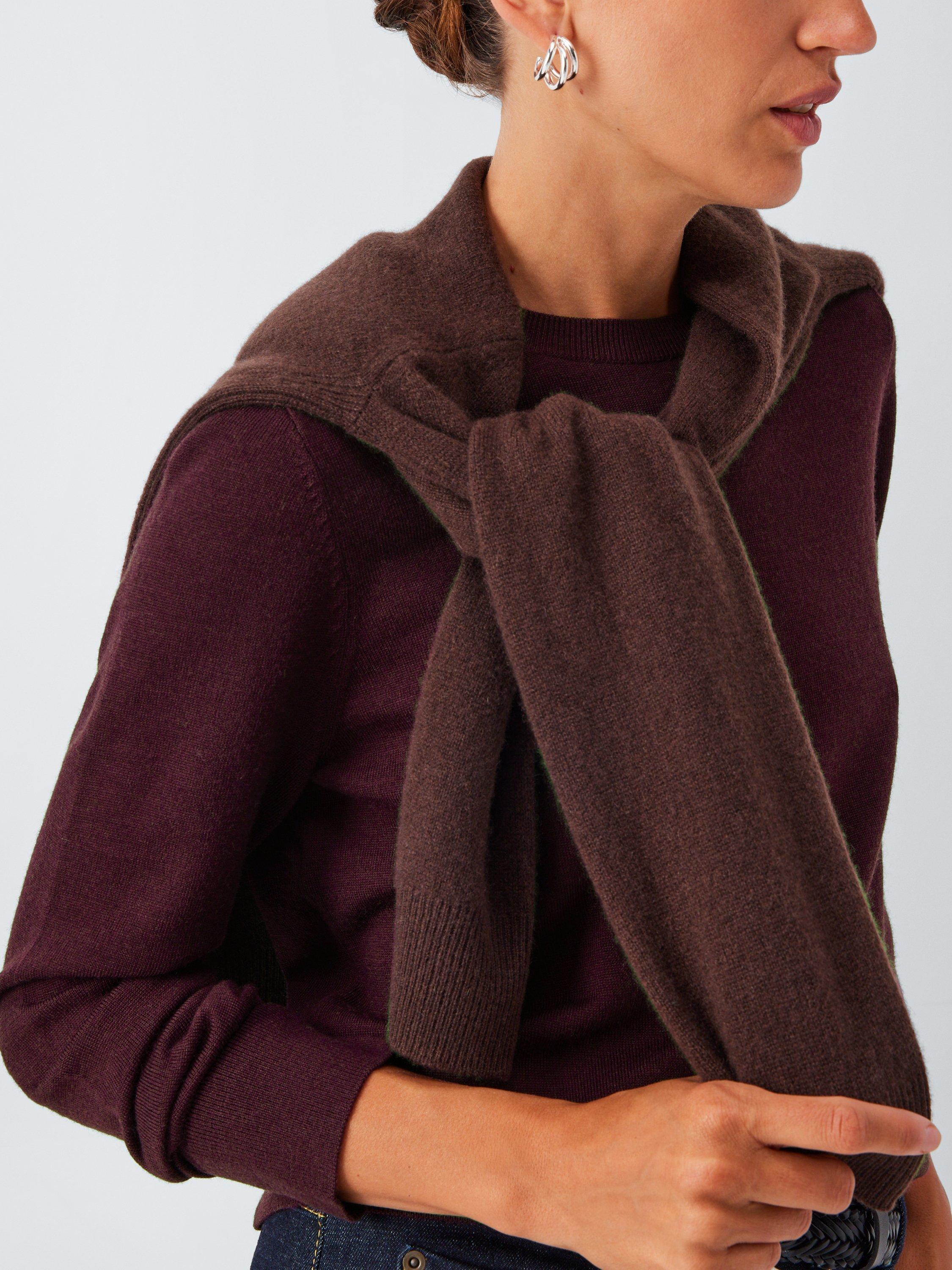 Product image 6 of 6, which shows John Lewis Merino Wool Crew Neck Jumper, Berry, 8