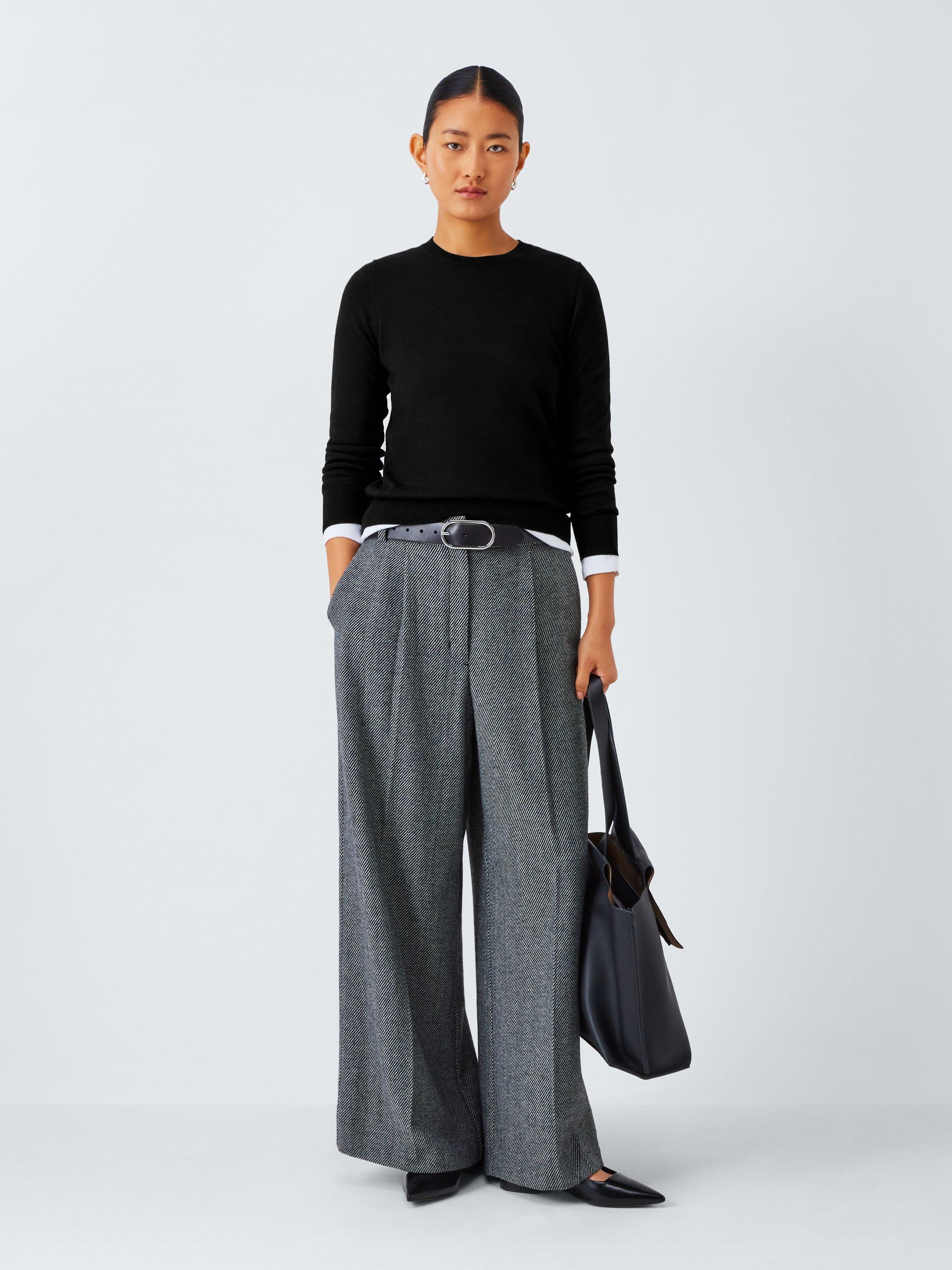 Product image 3 of 6, which shows John Lewis Merino Wool Crew Neck Jumper, Black, 8