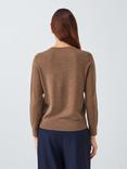 John Lewis Merino Wool Crew Neck Jumper, Tan