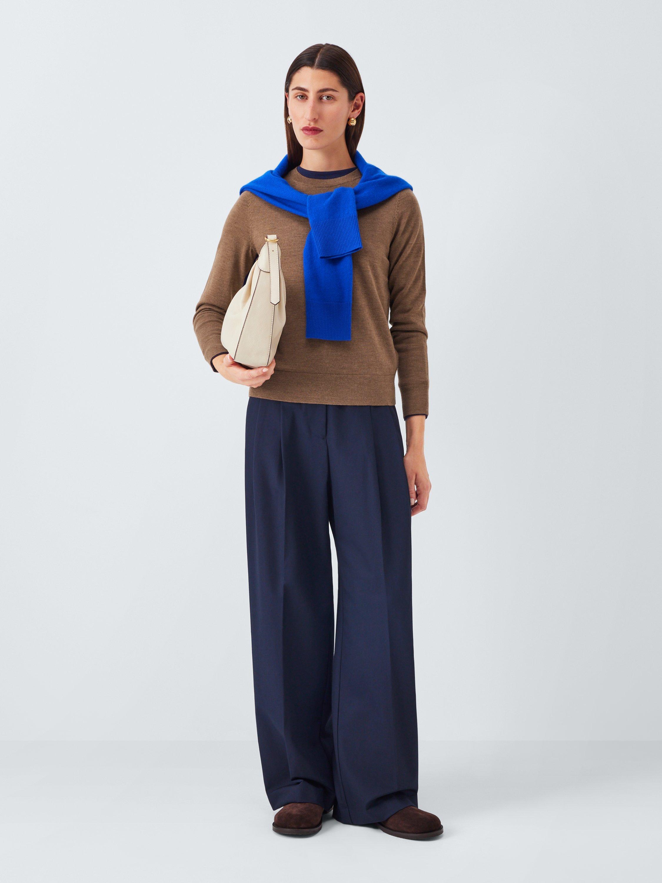 Product image 4 of 6, which shows John Lewis Merino Wool Crew Neck Jumper, Tan, 8