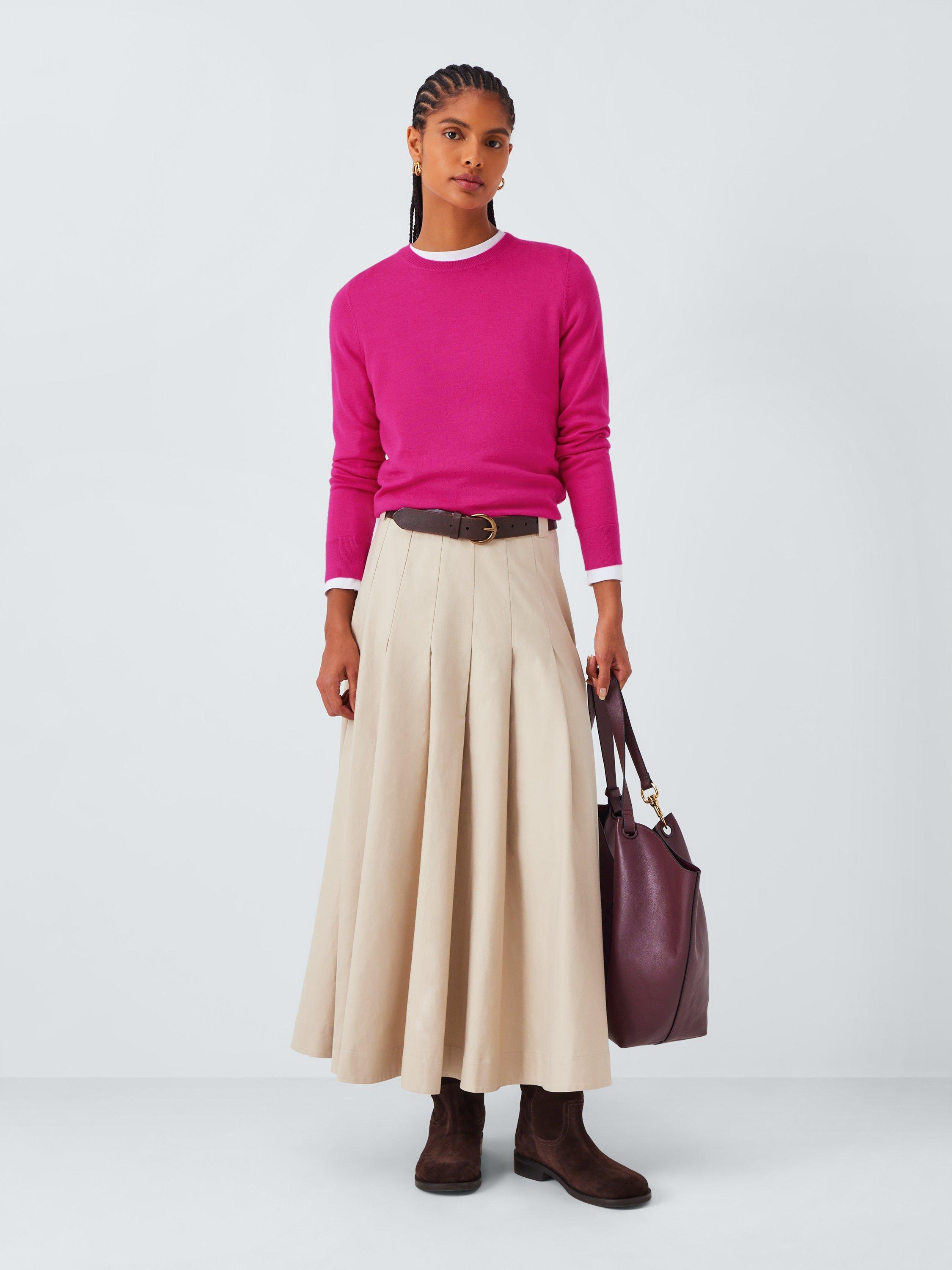Product image 4 of 6, which shows John Lewis Merino Wool Crew Neck Jumper, Pink, 8