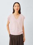 John Lewis V-Neck Merino Wool Sleeveless Jumper, Pink