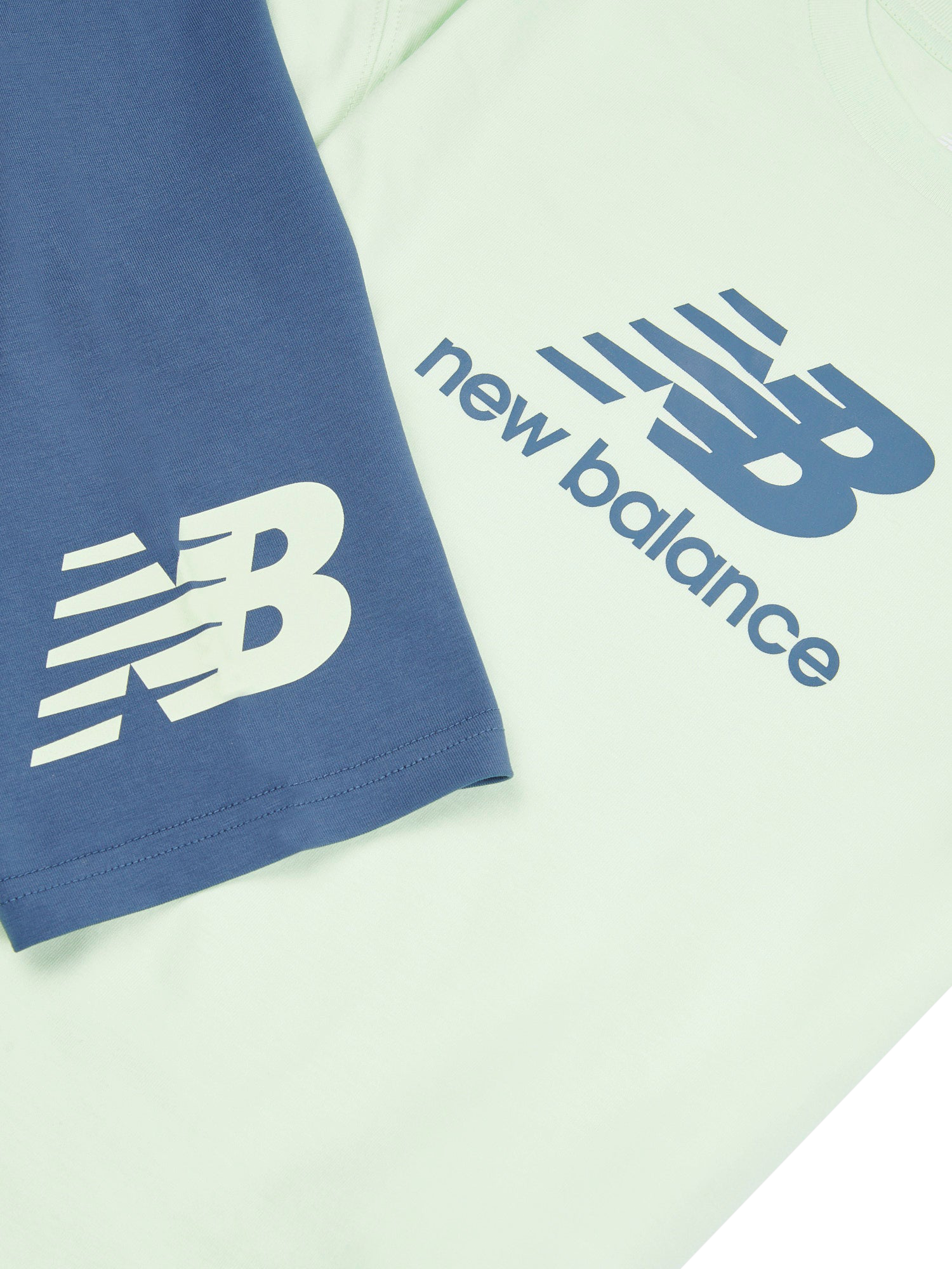 Product image 3 of 5, which shows New Balance Kids' Logo T-Shirt & Cycle Shorts Set, Melon Water, 7-8 years