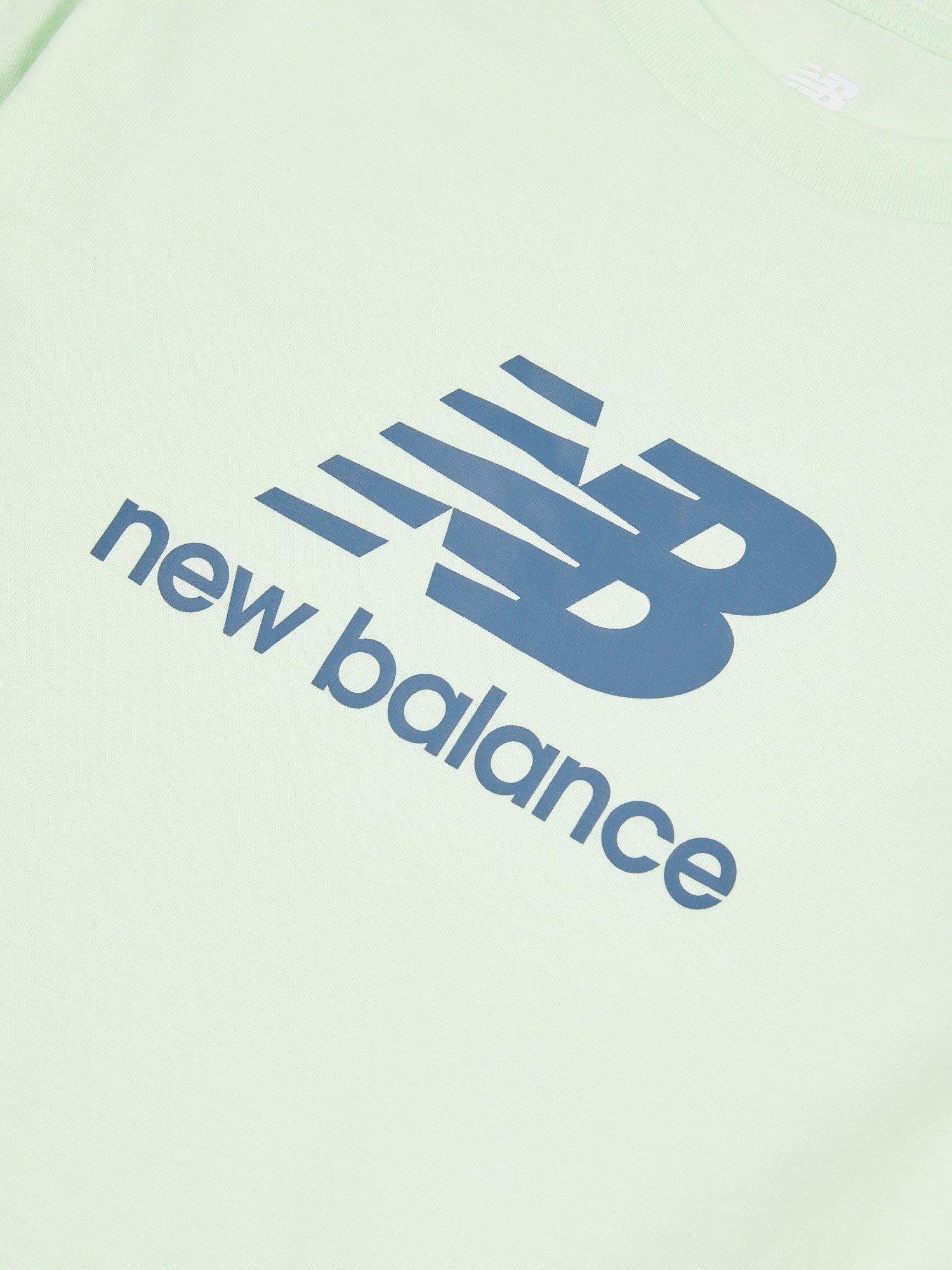 Product image 4 of 5, which shows New Balance Kids' Logo T-Shirt & Cycle Shorts Set, Melon Water, 7-8 years
