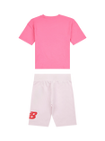 New Balance Kids' Logo T-Shirt & Cycle Shorts Set, Dragon Berry