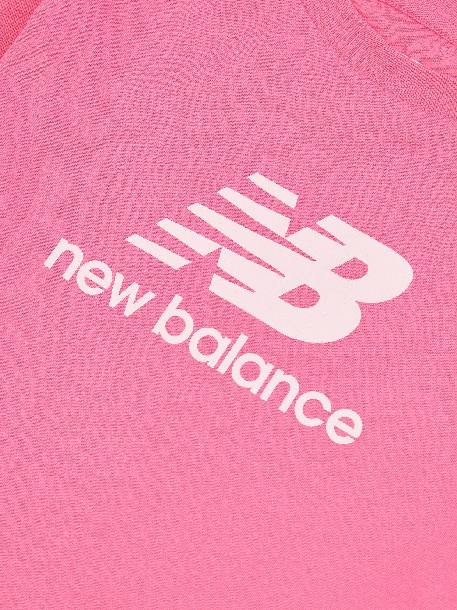 Product image 4 of 4, which shows New Balance Kids' Logo T-Shirt & Cycle Shorts Set, Dragon Berry, 7-8 years