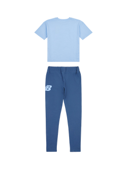 New Balance Kids' Greatest Hits Graphic T-Shirt and Leggings Set, Electric Sky - view 2, Electric Sky