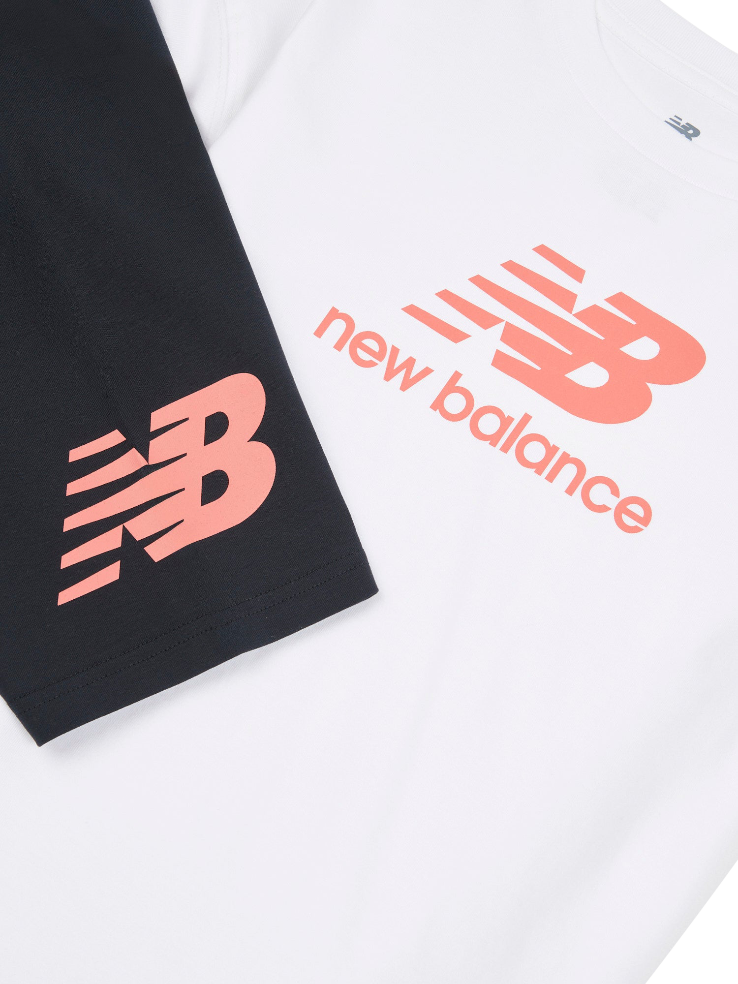 Product image 3 of 5, which shows New Balance Kids' Logo T-Shirt & Cycle Shorts Set, Bright White, 7-8 years