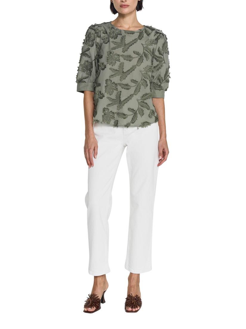 Twist & Tango Marla Embroidered Fringe Blouse, Khaki