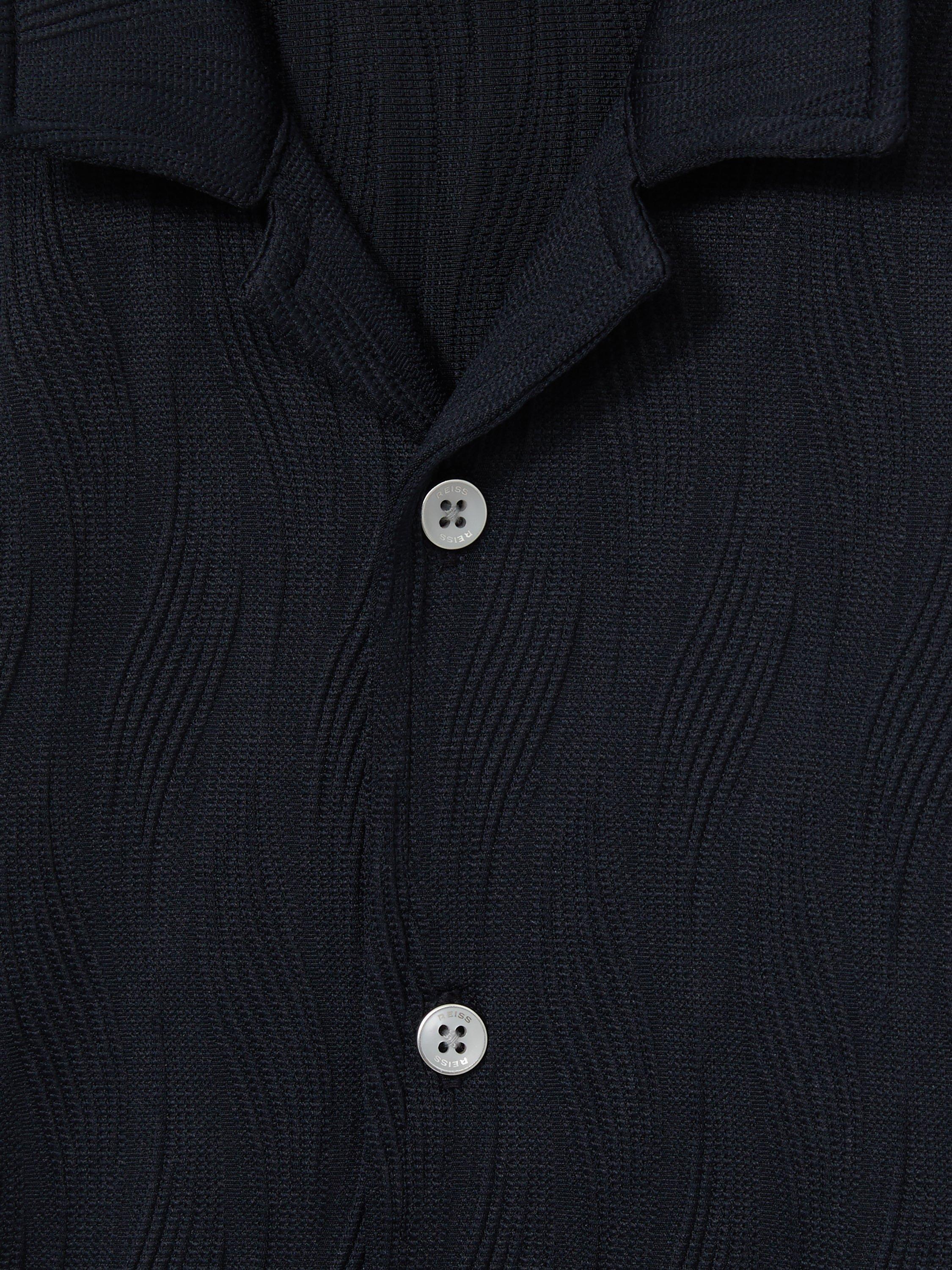Product image 4 of 4, which shows Reiss Kids' Elio Short Sleeve Shirt, Navy, 6-7 years