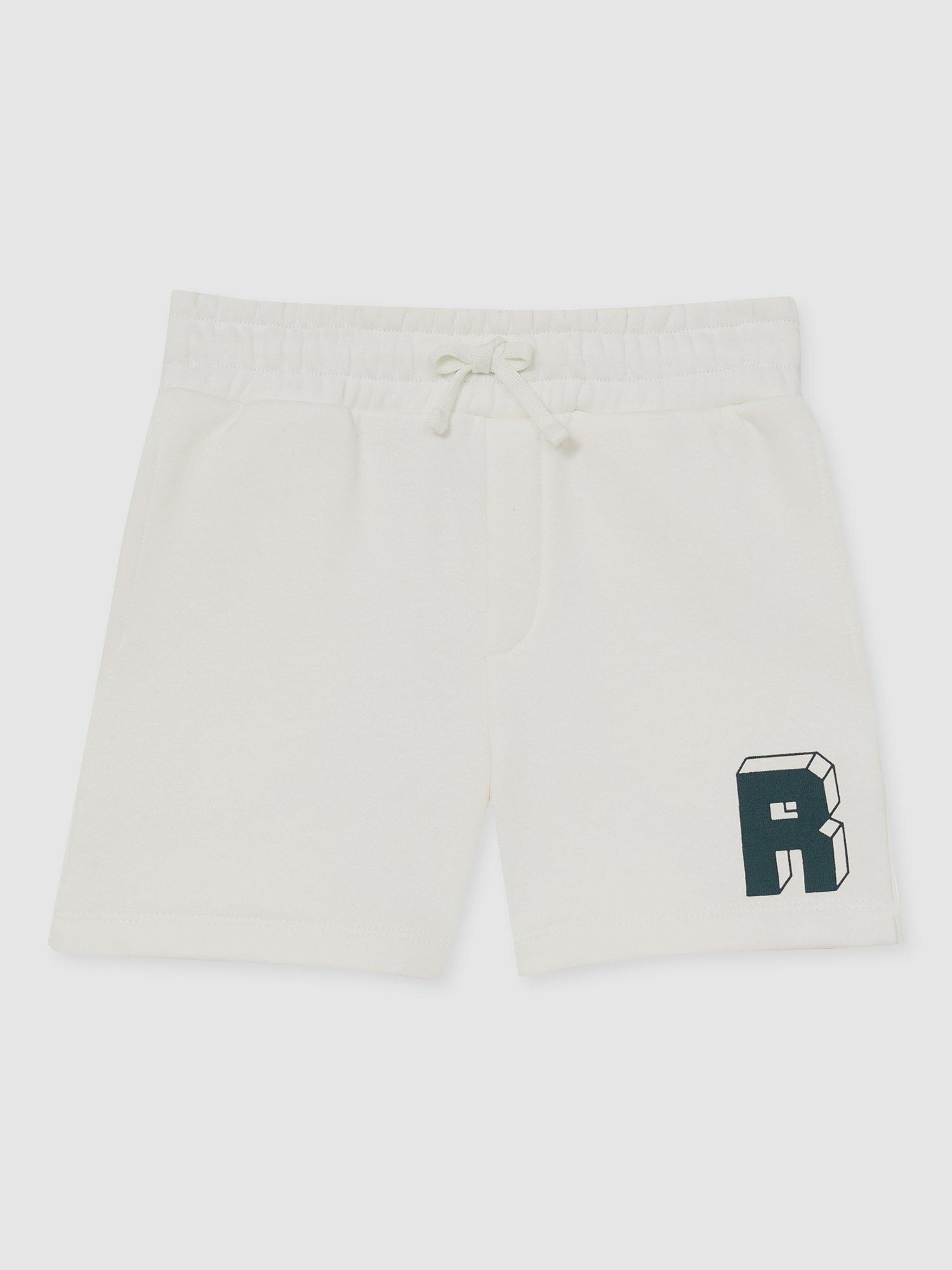 Product image 2 of 4, which shows Reiss Kids' Marcus Shorts, Off White/Green, 8-9 years