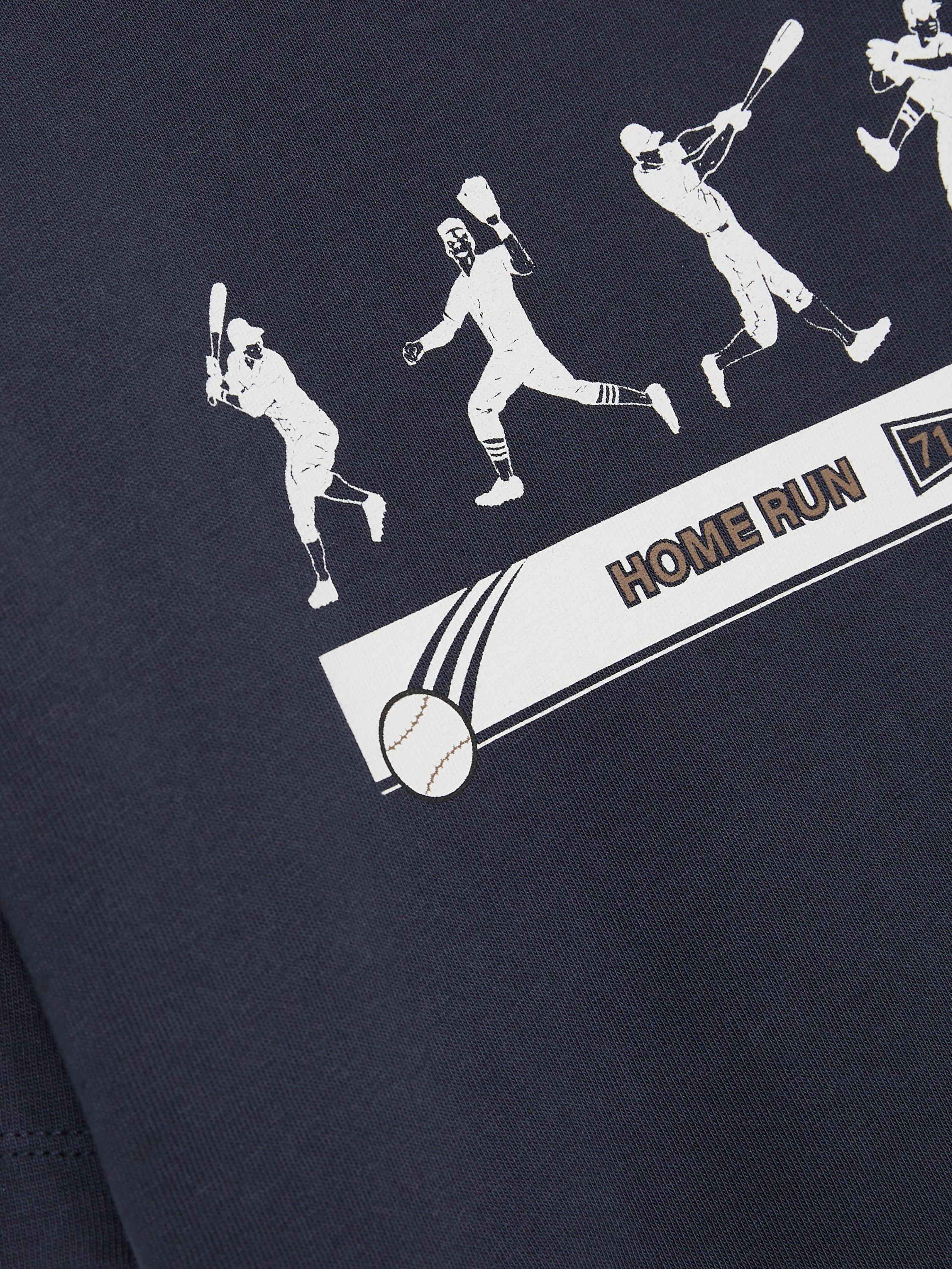 Product image 4 of 4, which shows Reiss Kids' Kolby Baseball Graphic T-Shirt, Petrol Blue, 3-4 years