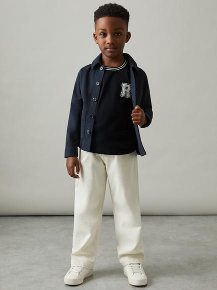 Reiss Kids' Palmers Logo T-Shirt, Navy, Navy