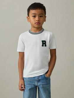 Reiss Kids' Palmers Logo T-Shirt, White - view 2, White