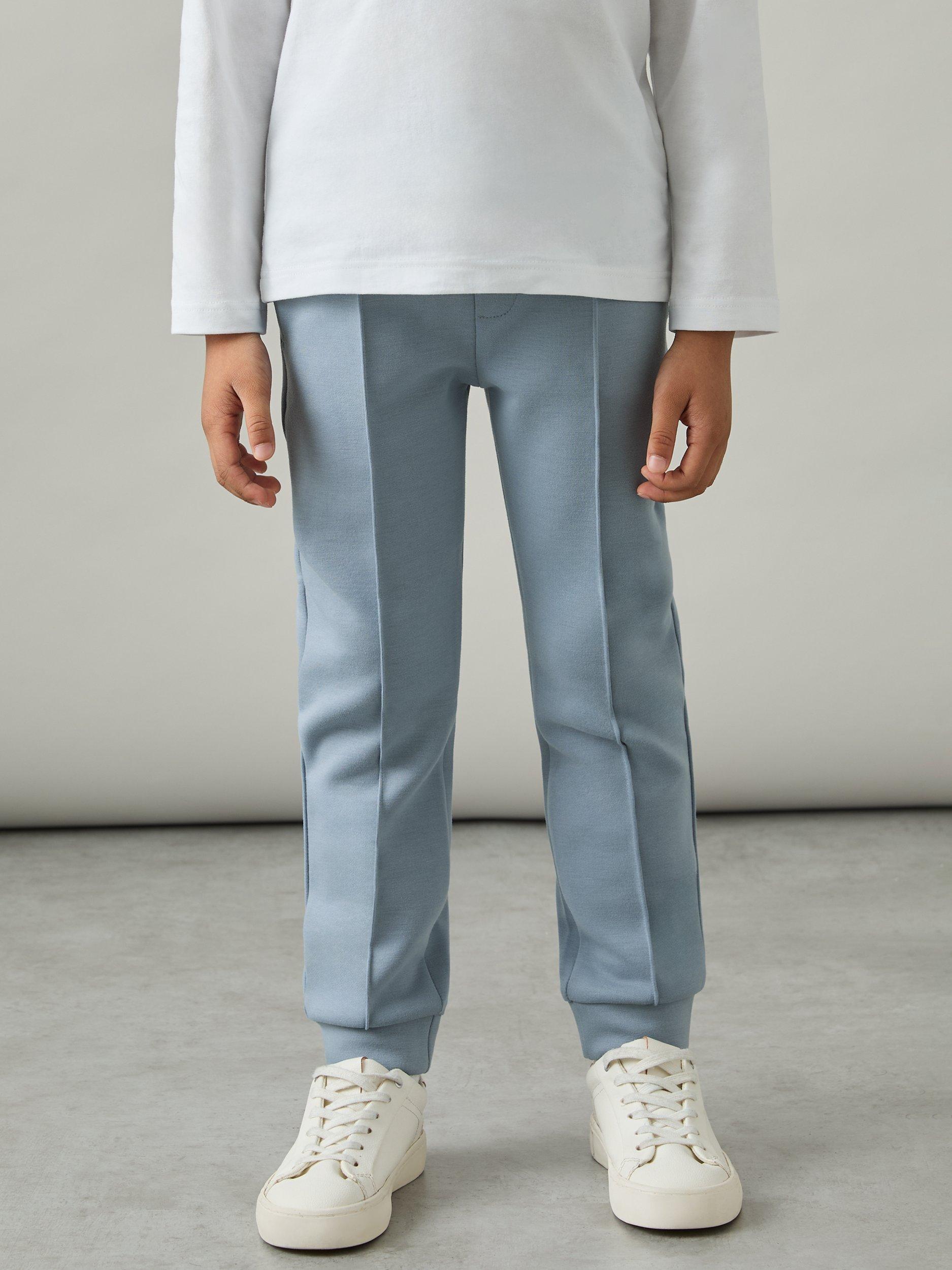 Product image 1 of 4, which shows Reiss Kids' Premier Joggers, Denim Blue, 3-4 years