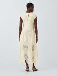 John Lewis Sleeveless Cotton Blend Lace Midi Dress, Ecru