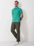 Crew Clothing Cotton Regular Fit Short Sleeve Polo Shirt, Turquoise Blue