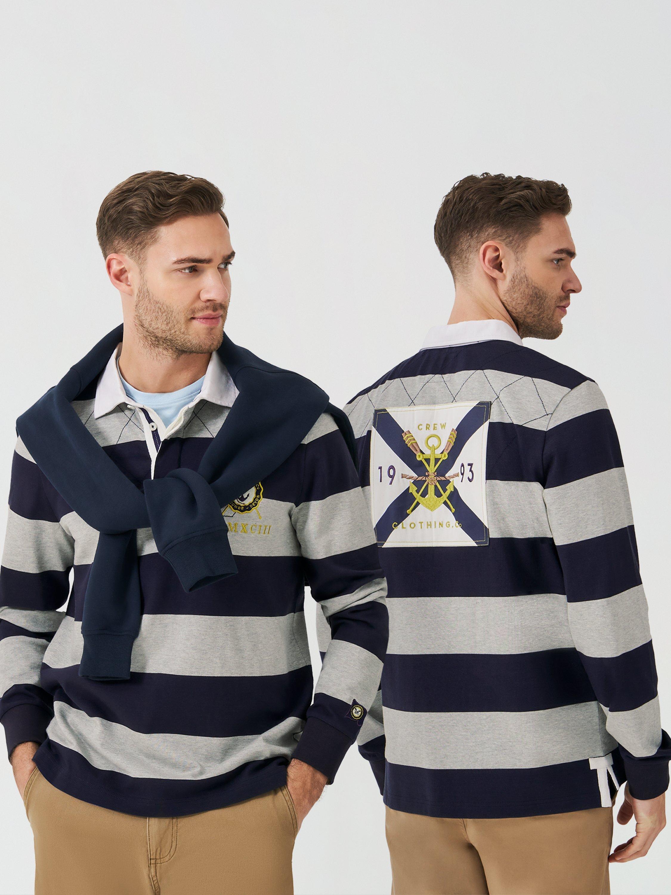 Product image 3 of 6, which shows Crew Clothing Callington Rugby Shirt, Navy, L