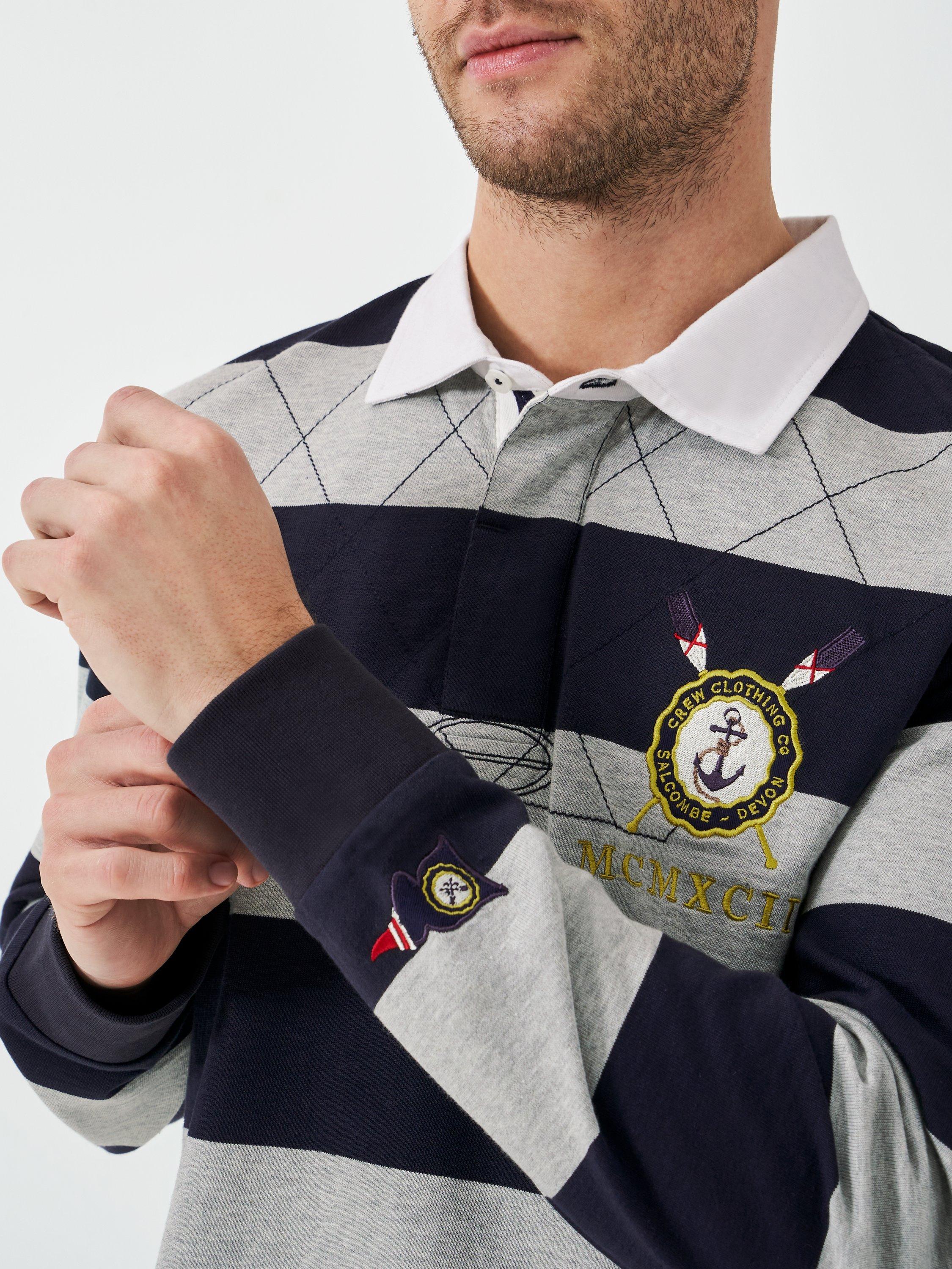 Product image 5 of 6, which shows Crew Clothing Callington Rugby Shirt, Navy, L