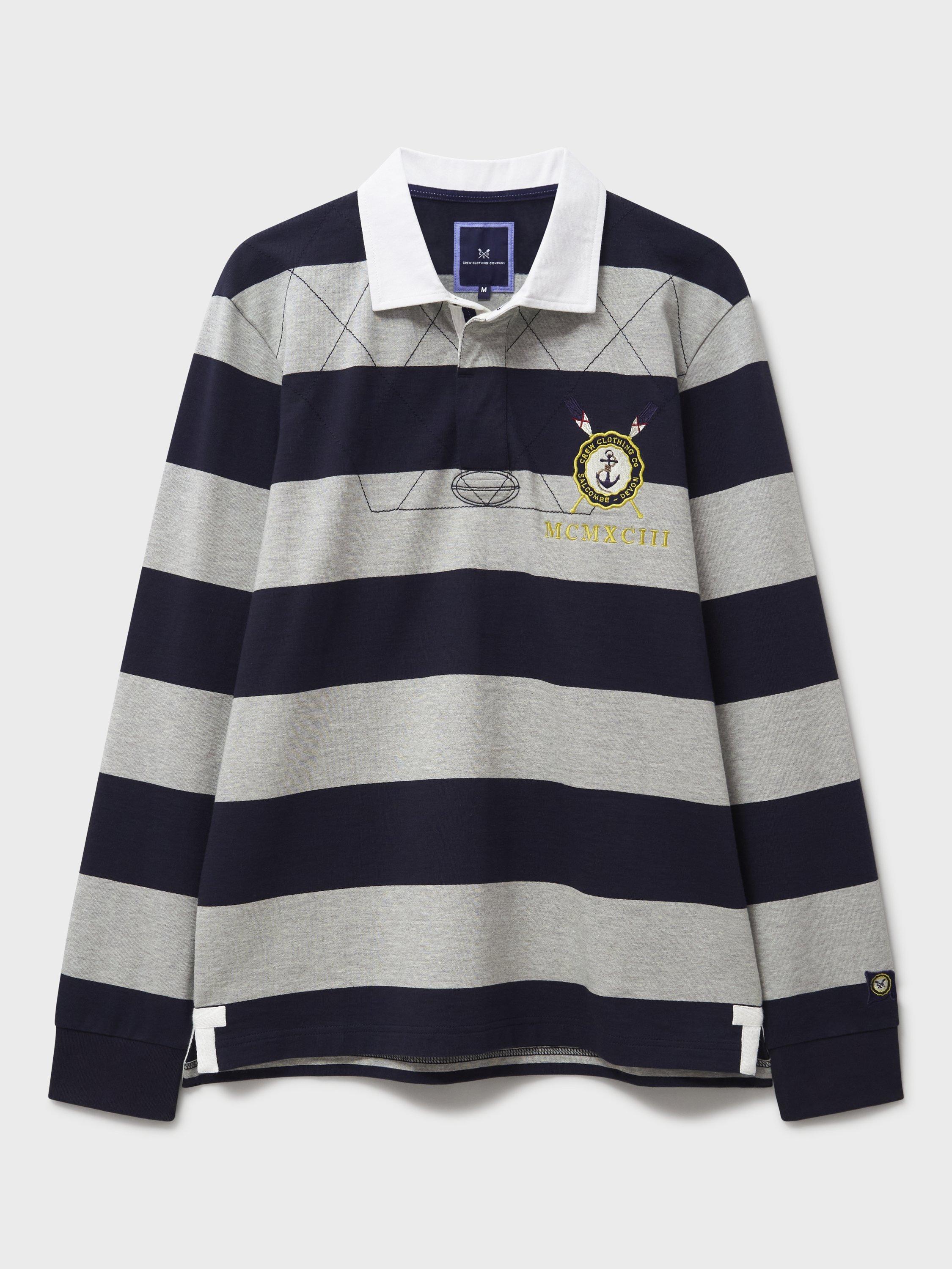 Product image 6 of 6, which shows Crew Clothing Callington Rugby Shirt, Navy, L