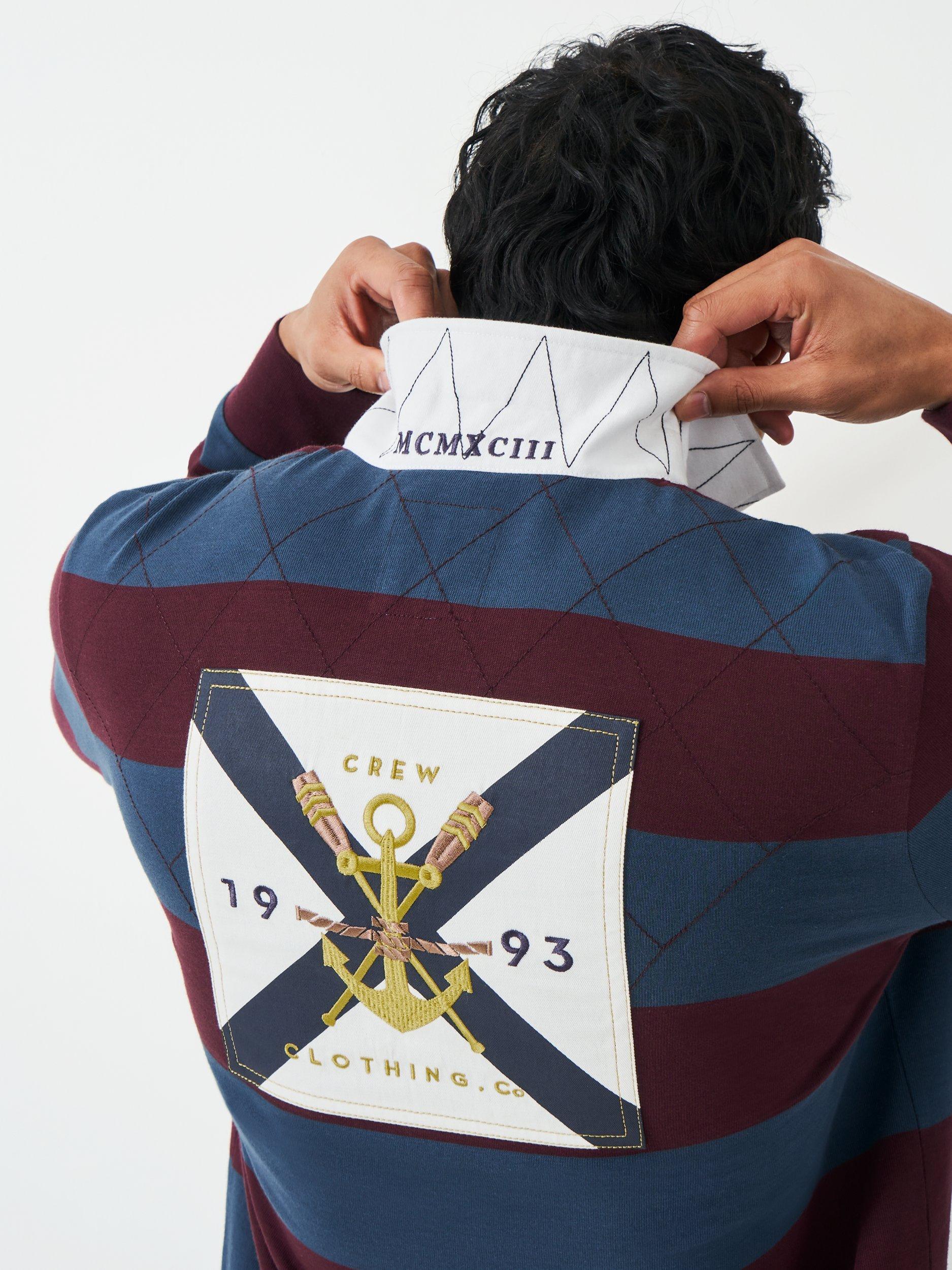 Product image 5 of 7, which shows Crew Clothing Callington Rugby Shirt, Blue, L