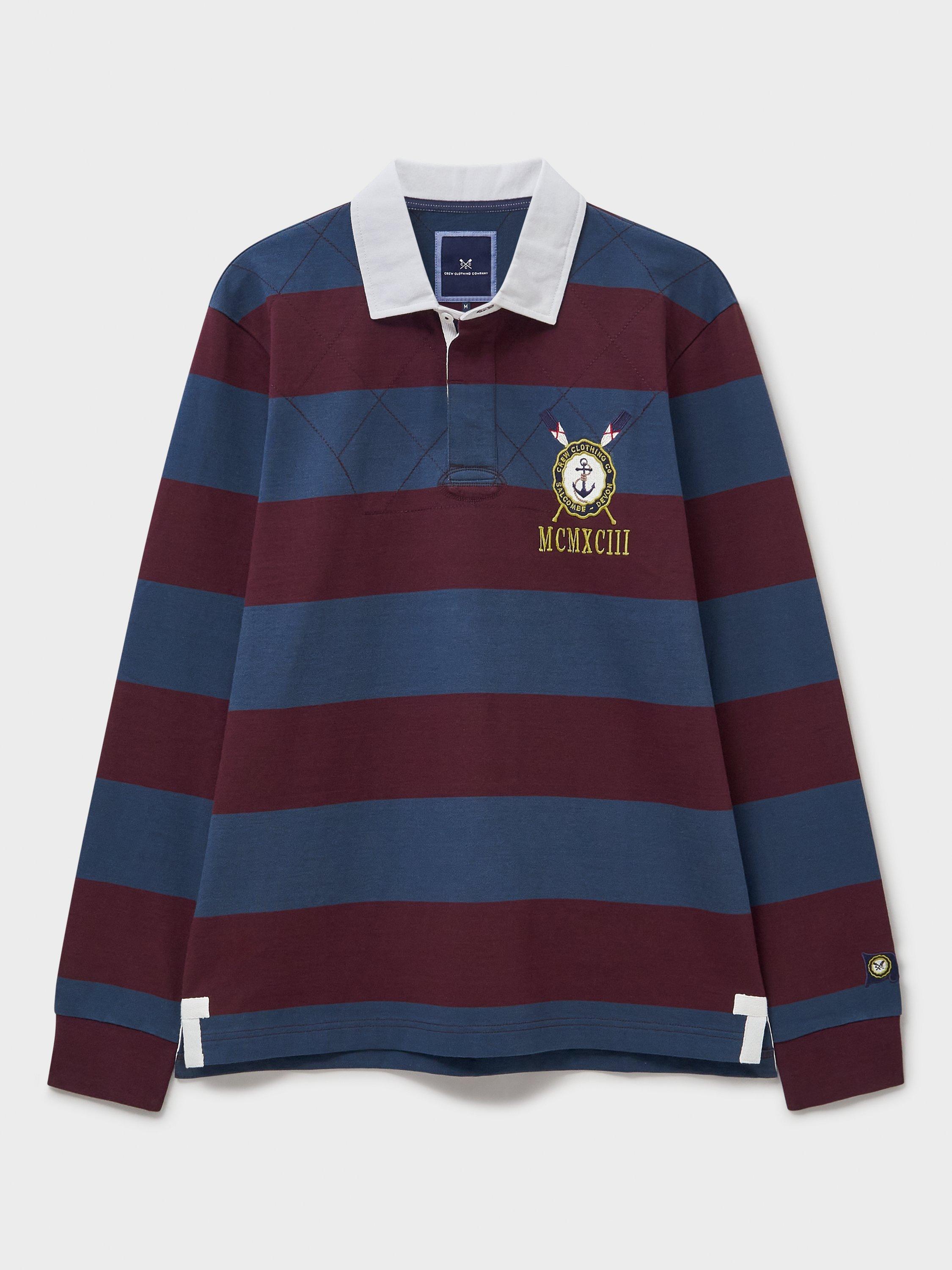 Product image 6 of 7, which shows Crew Clothing Callington Rugby Shirt, Blue, L