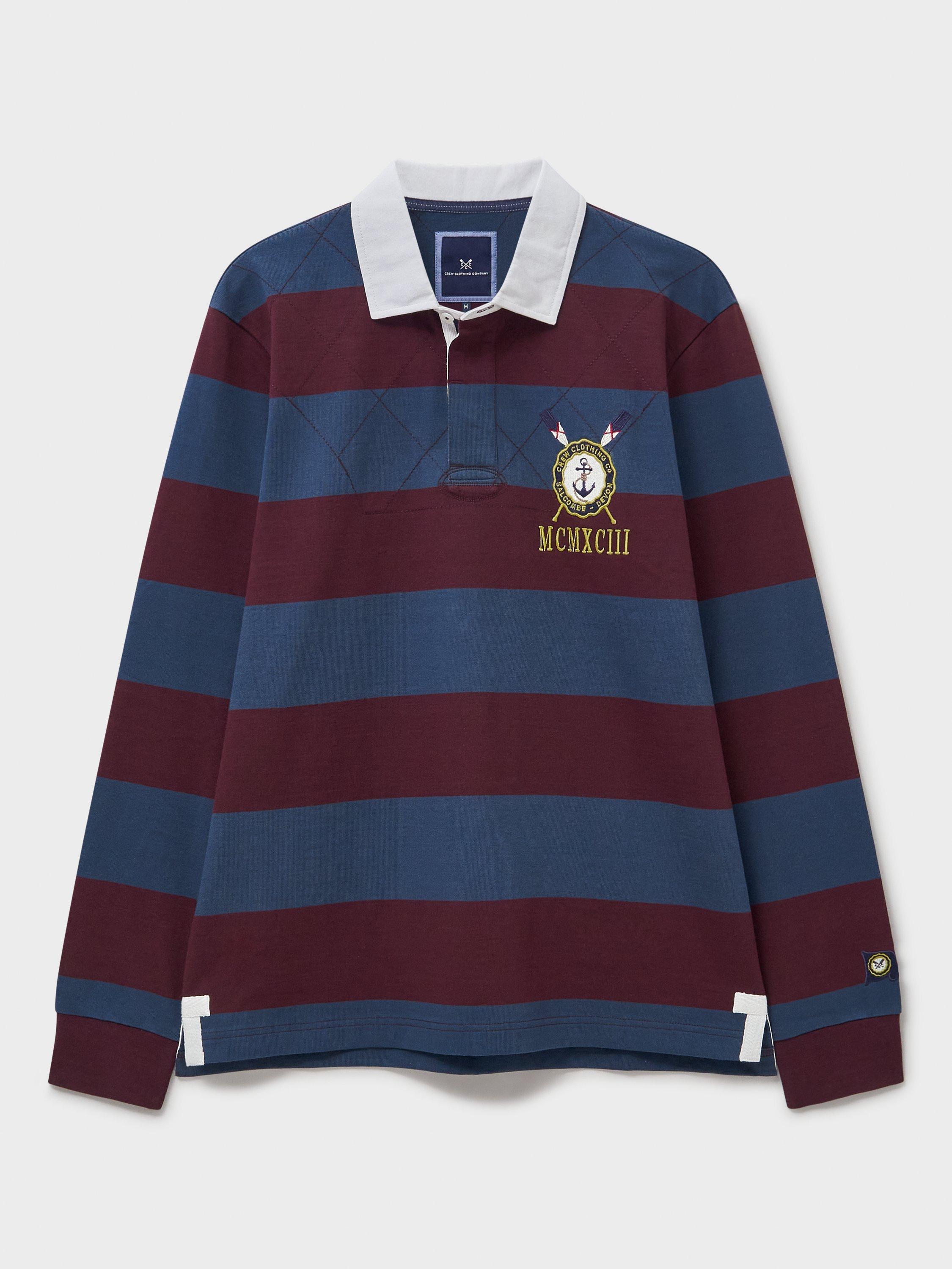 Product image 7 of 7, which shows Crew Clothing Callington Rugby Shirt, Blue, L