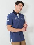 Crew Clothing Patchwork Short Sleeve Cotton Polo Shirt, Dark Blue