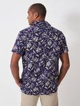 Crew Clothing Linen Blend Regular Fit Floral Shirt, Navy Blue