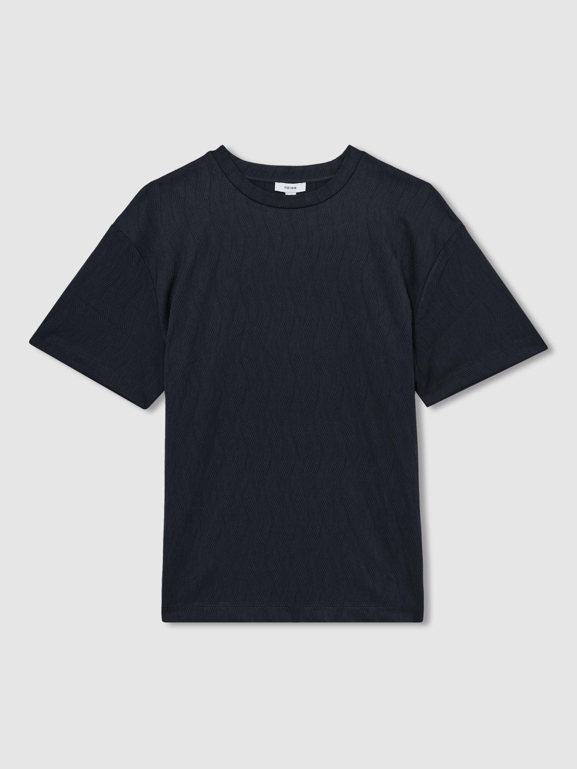Product image 3 of 5, which shows Reiss Ivan Regular Fit Short Sleeve T-Shirt, Navy, XS