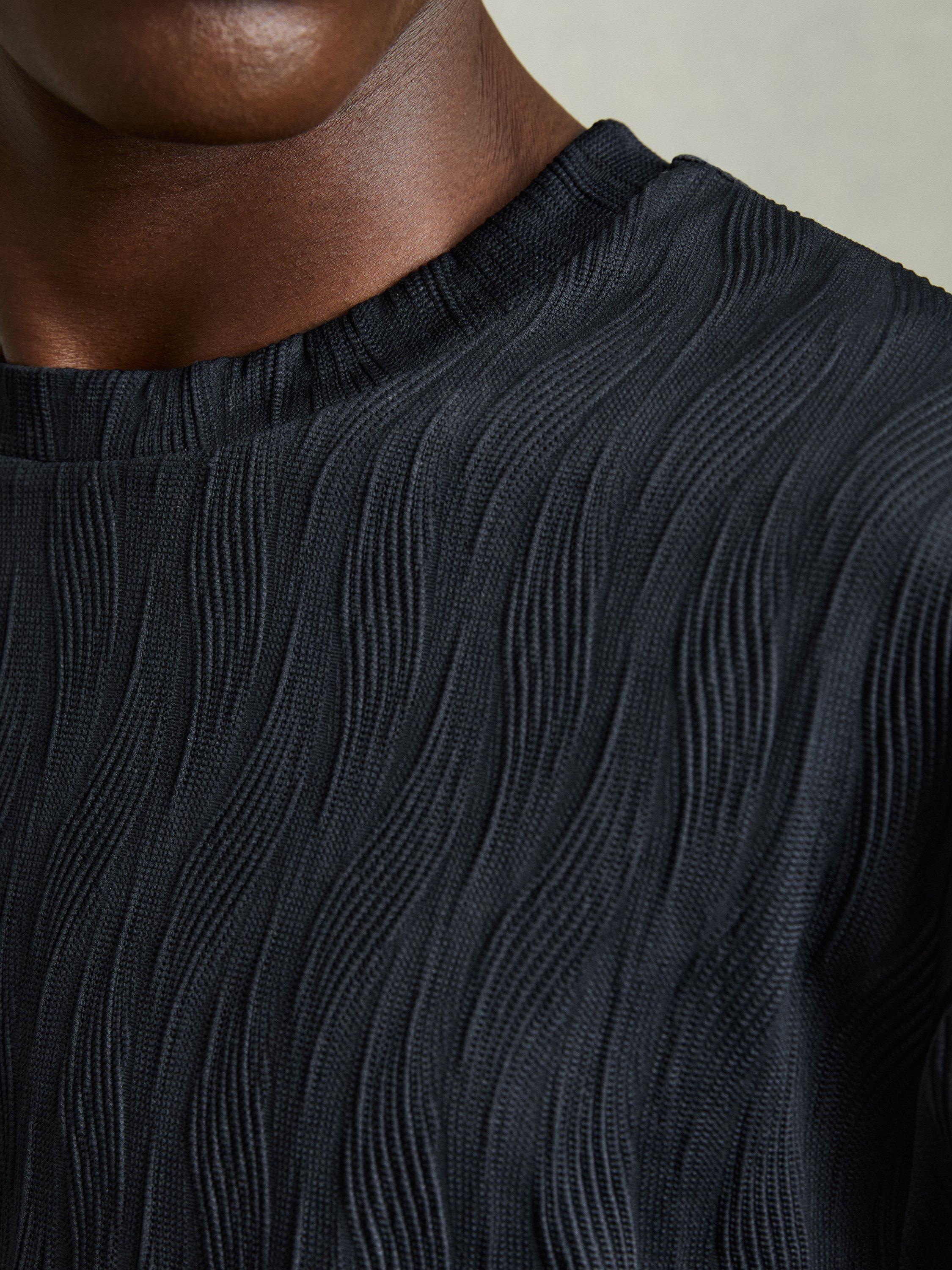 Product image 5 of 5, which shows Reiss Ivan Regular Fit Short Sleeve T-Shirt, Navy, XS