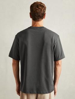 Reiss Tate Washed Cotton Crew Neck T-Shirt, Black - view 2, Black