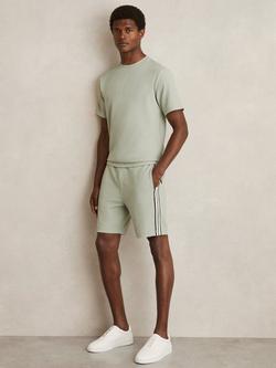 Reiss Wick Textured Crew-Neck T-Shirt, Sage Green
