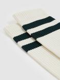 Reiss Henman Double Stripe Crew Socks, Green/Multi