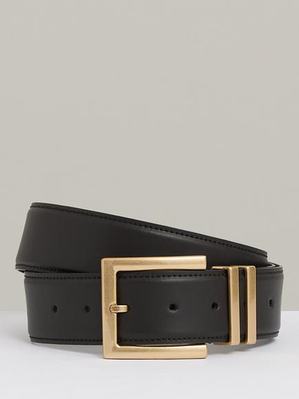 Reiss Brompton Leather Belt, Dark Brown, Dark Brown