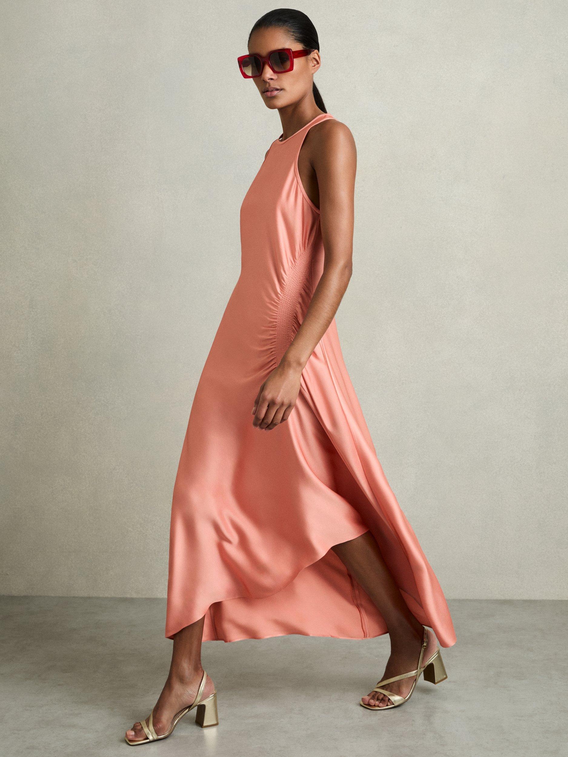 【海外限定】REISSドレス☆Petite Anessa Satin Ruched Sleevele Reiss Anessa Satin Ruched Sleeveless Midi Dress